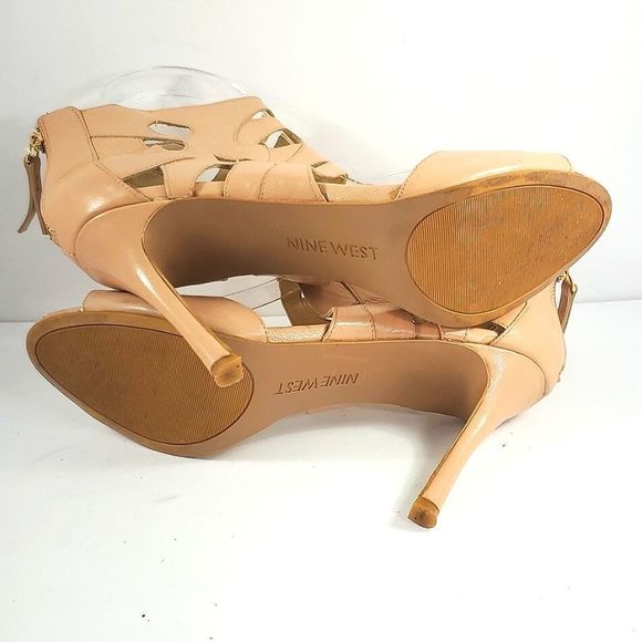 NINE WEST Fabeyana Peep Toe Sandals Size 8 (S516) - Picture 4 of 6